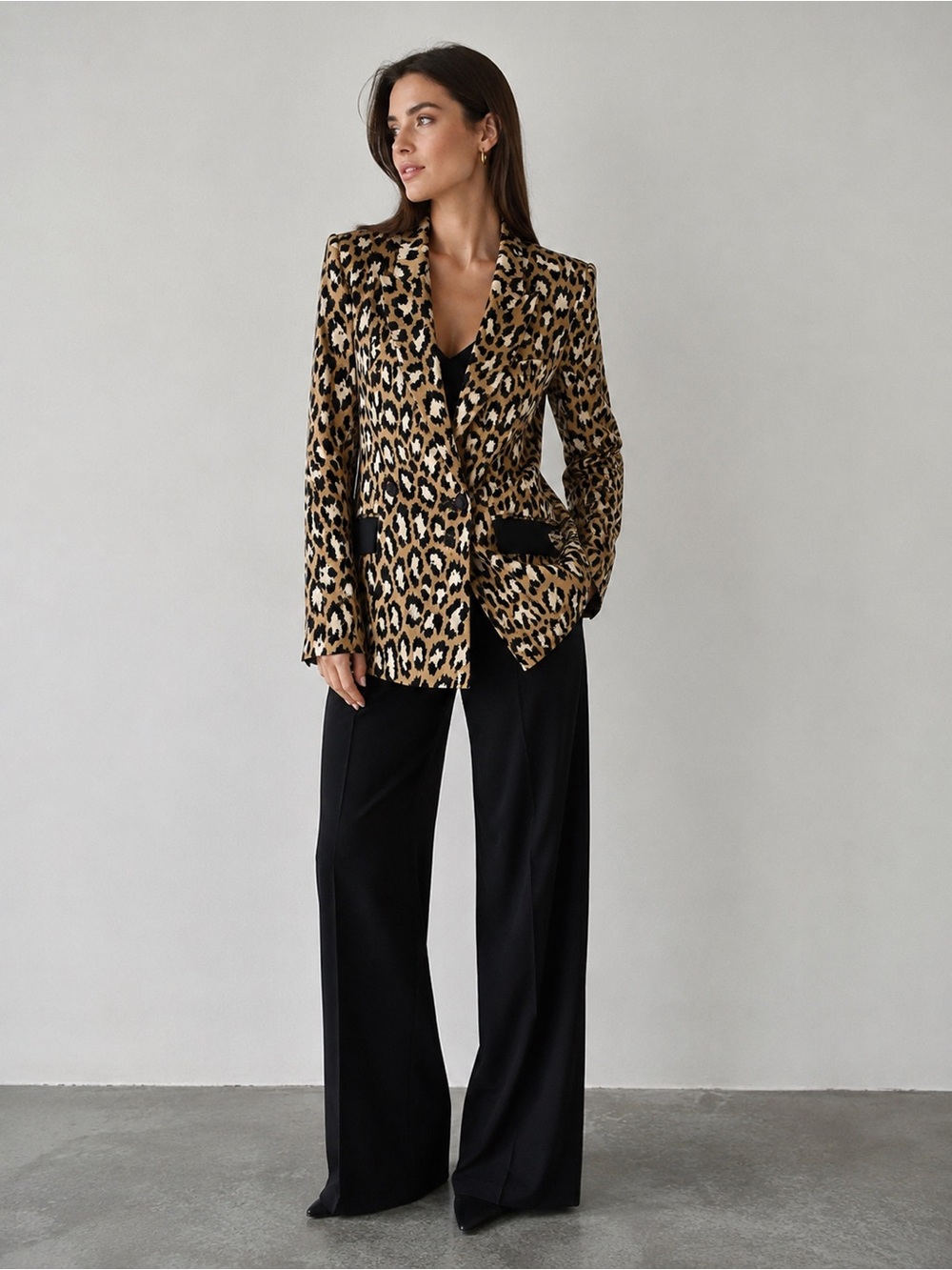 Diane von Furstenberg Leopard Print Blazer jacket Tan, Black 4 S